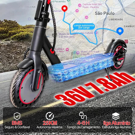 Patinete Elétrico Scooter Dobrável V6 - Imagem 4
