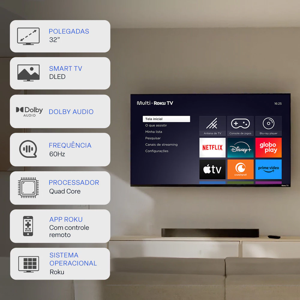 Smart TV DLED 32'' HD Multi Essencial - Imagem 2