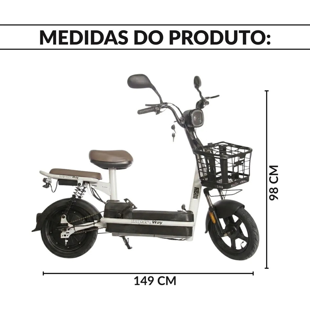 Bicicleta Elétrica 48V Importway - Image 8