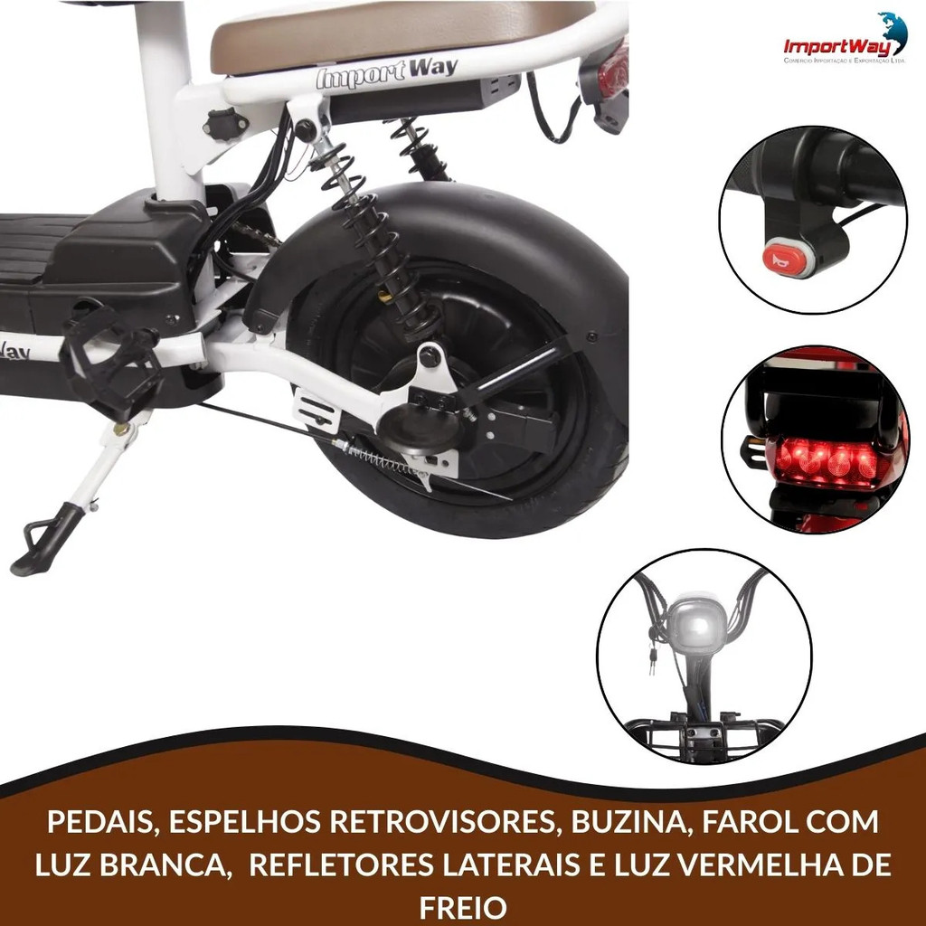 Bicicleta Elétrica 48V Importway - Image 3