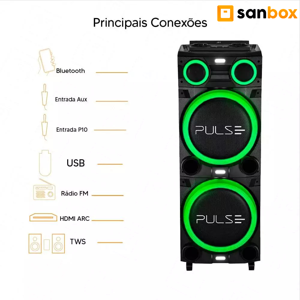 Caixa de Som Pulse Torre SP516 - Som Impressionante! - Image 6