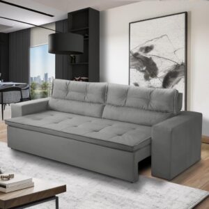 Sofá Retrátil 3 Lugares Vegas Suede