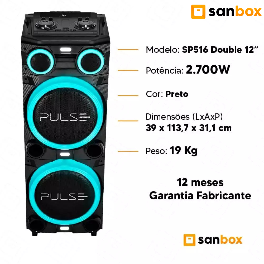 Caixa de Som Pulse Torre SP516 - Som Impressionante! - Image 2