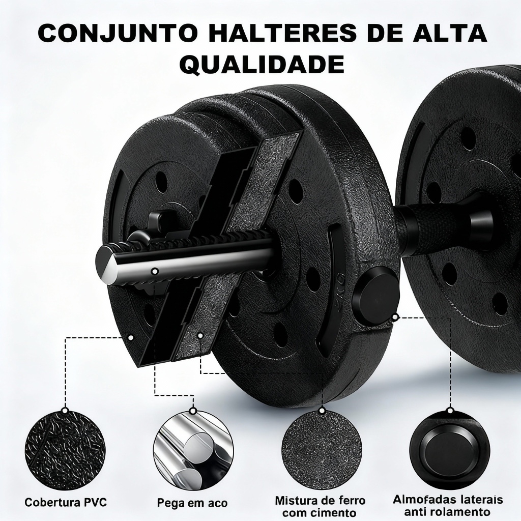 Kit Halteres e Kettlebell Ajustável BLACK 20Kg - Image 4