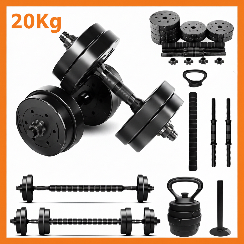 Kit Halteres e Kettlebell Ajustável BLACK 20Kg