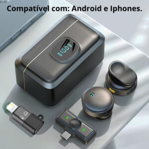 Microfone de Lapela Sem Fio
