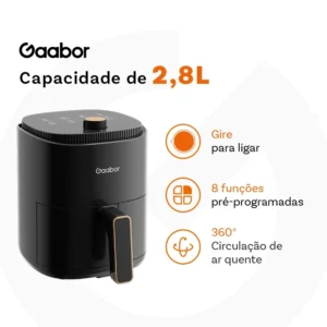 Gaabor 2.8L Air Fryer - Cozinha Fácil e Saudável