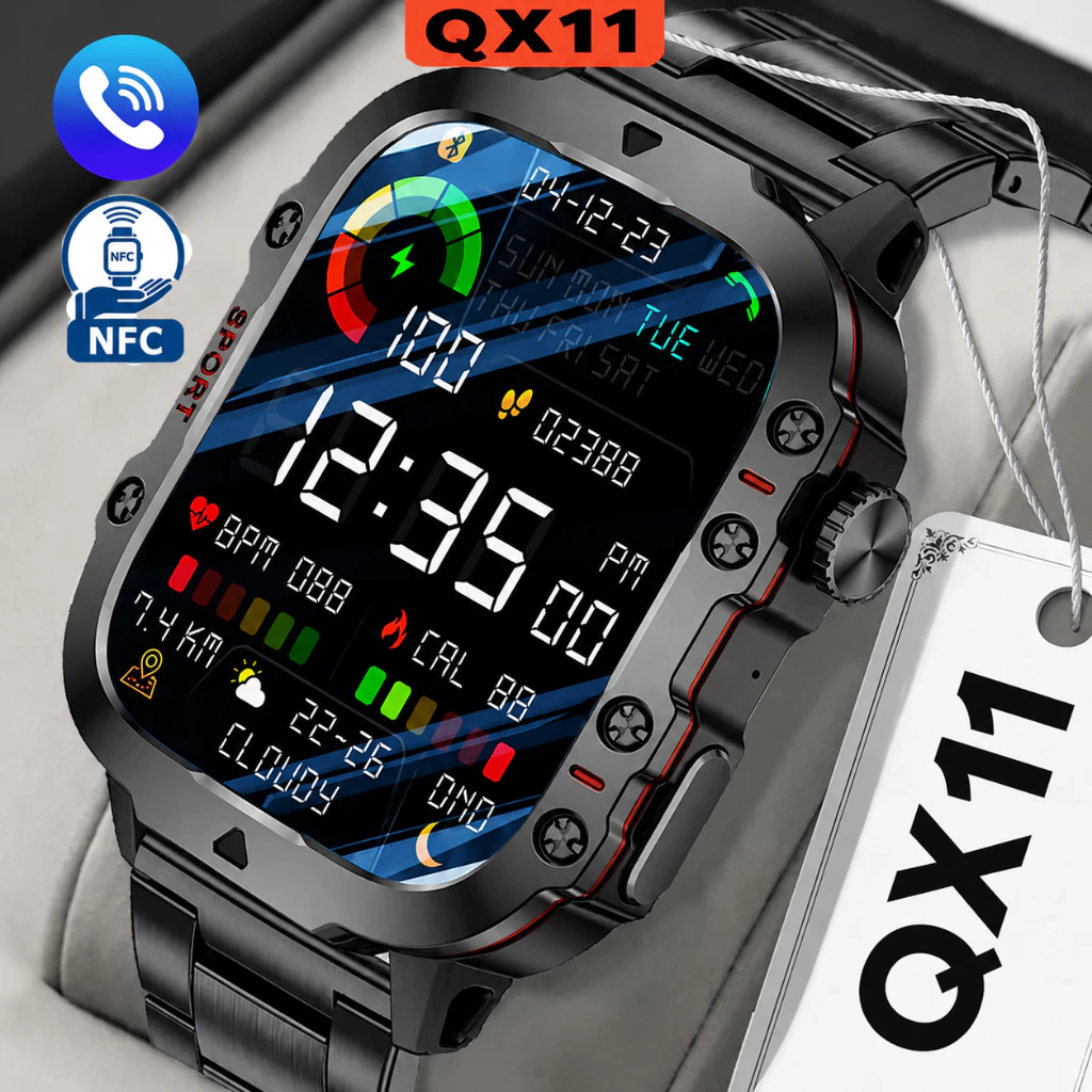 Smart Watch QX11: Estilo e Funcionalidade Três em Um