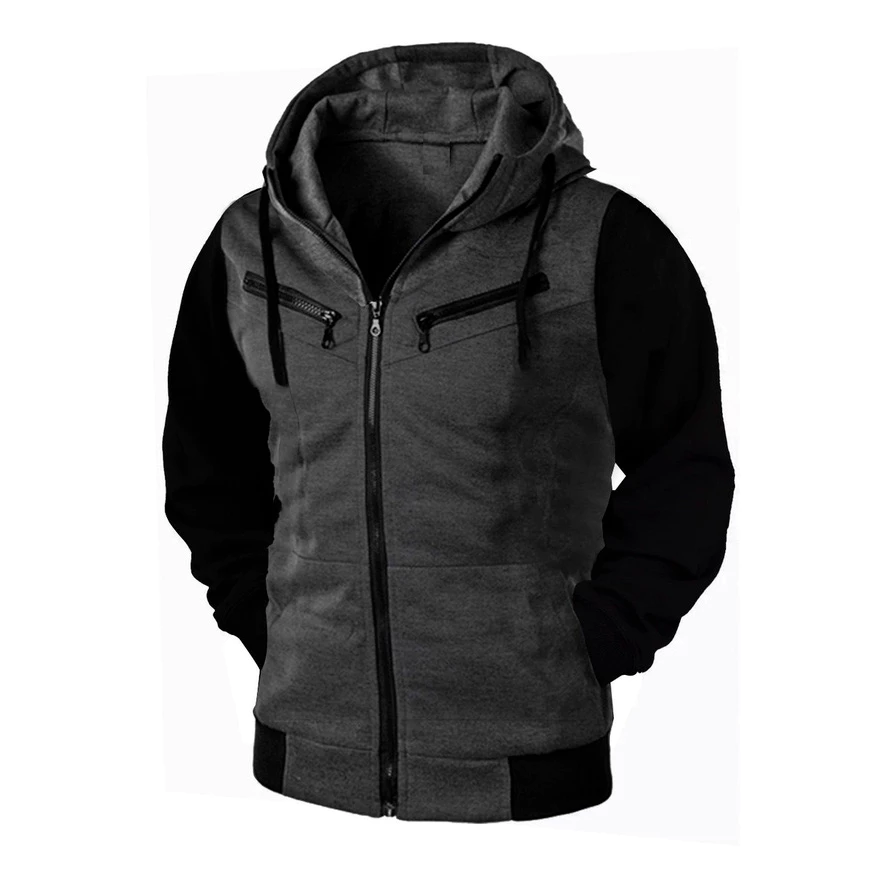 Blusa de Frio Casaco com Zíper e Capuz