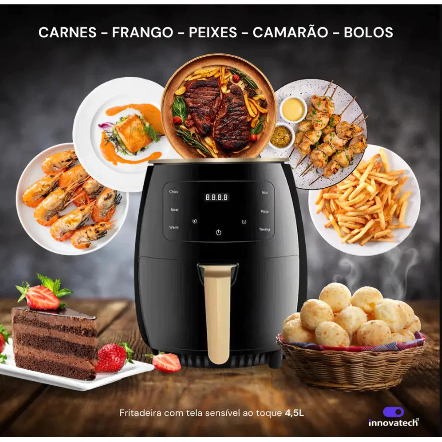 Fritadeira Air Fryer Elétrica - 4.5L de Magia na Cozinha! - Image 3