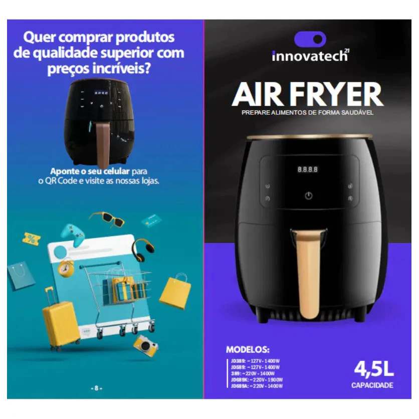 Fritadeira Air Fryer Elétrica - 4.5L de Magia na Cozinha! - Image 5