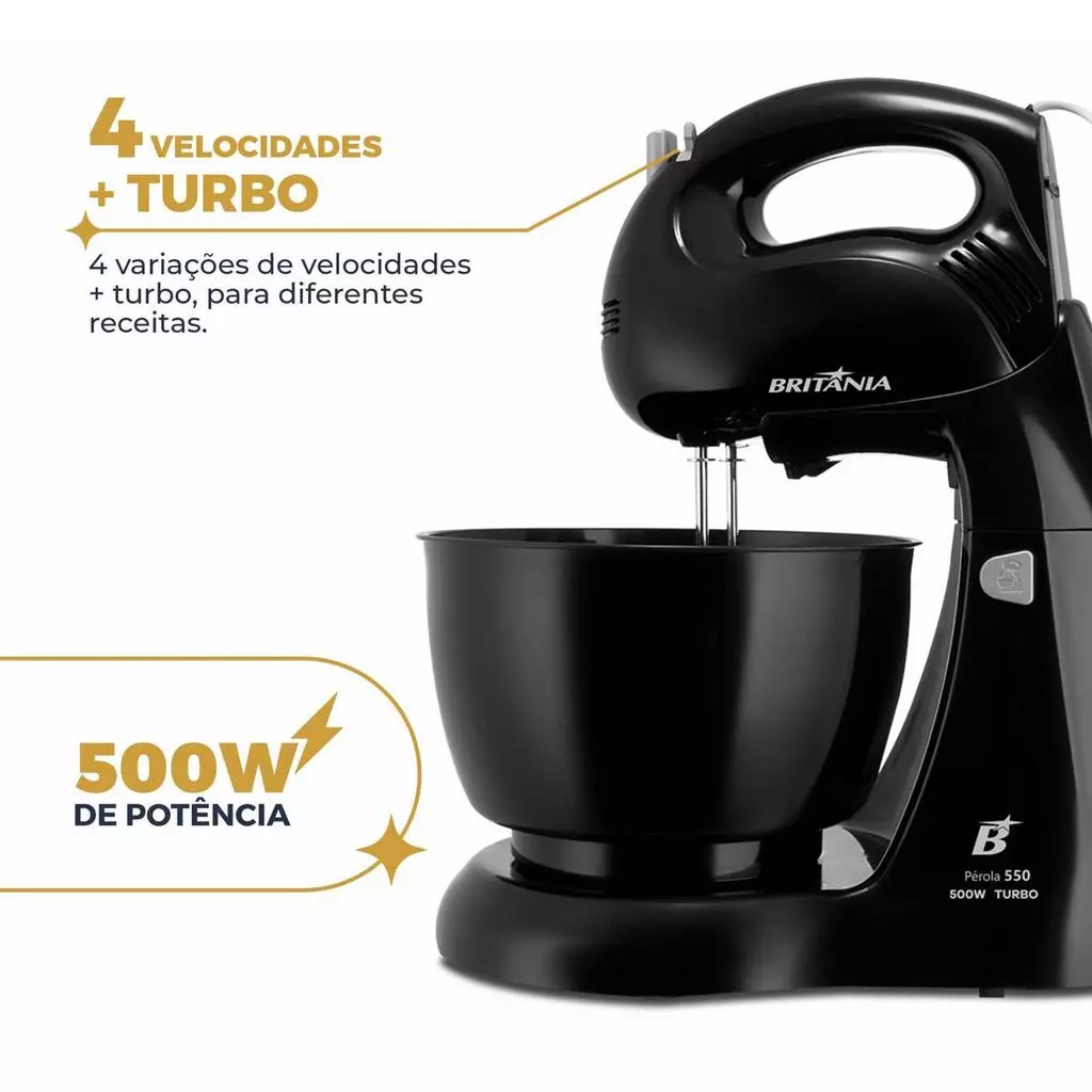 Batedeira Britânia Pérola 550 - Potência e Estilo