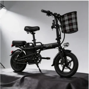 Bicicleta Elétrica Dobrável Preta 400W