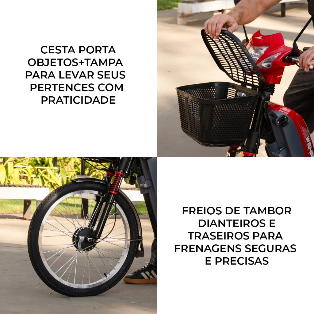 Bicicleta Scooter Elétrica 500W WeHawk EB - Image 3