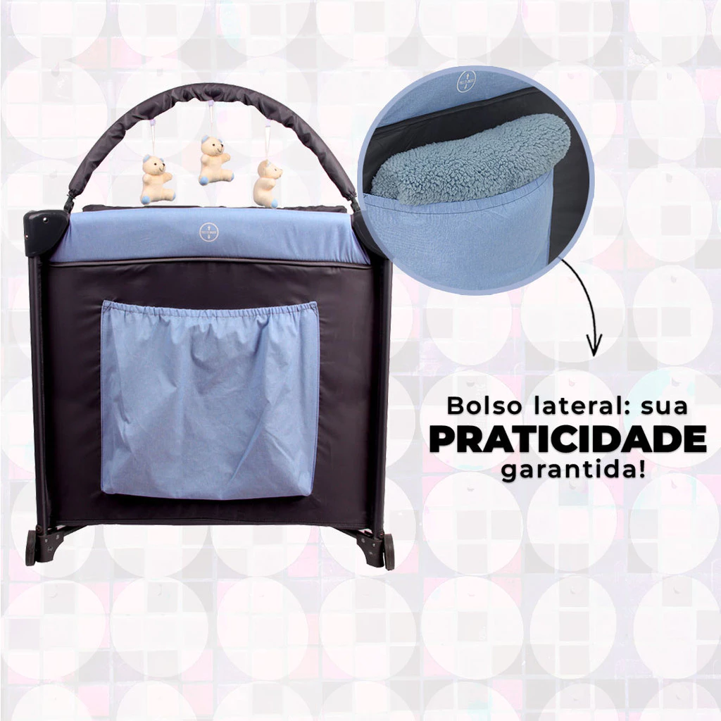 Berço Compacto Joly Azul - Elegância e Conforto - Image 3
