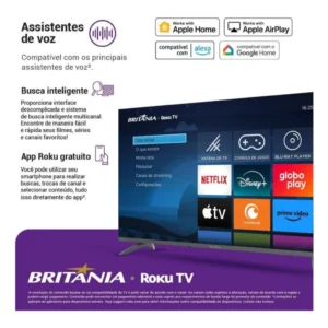Smart TV 43" Britânia HDR10 Roku