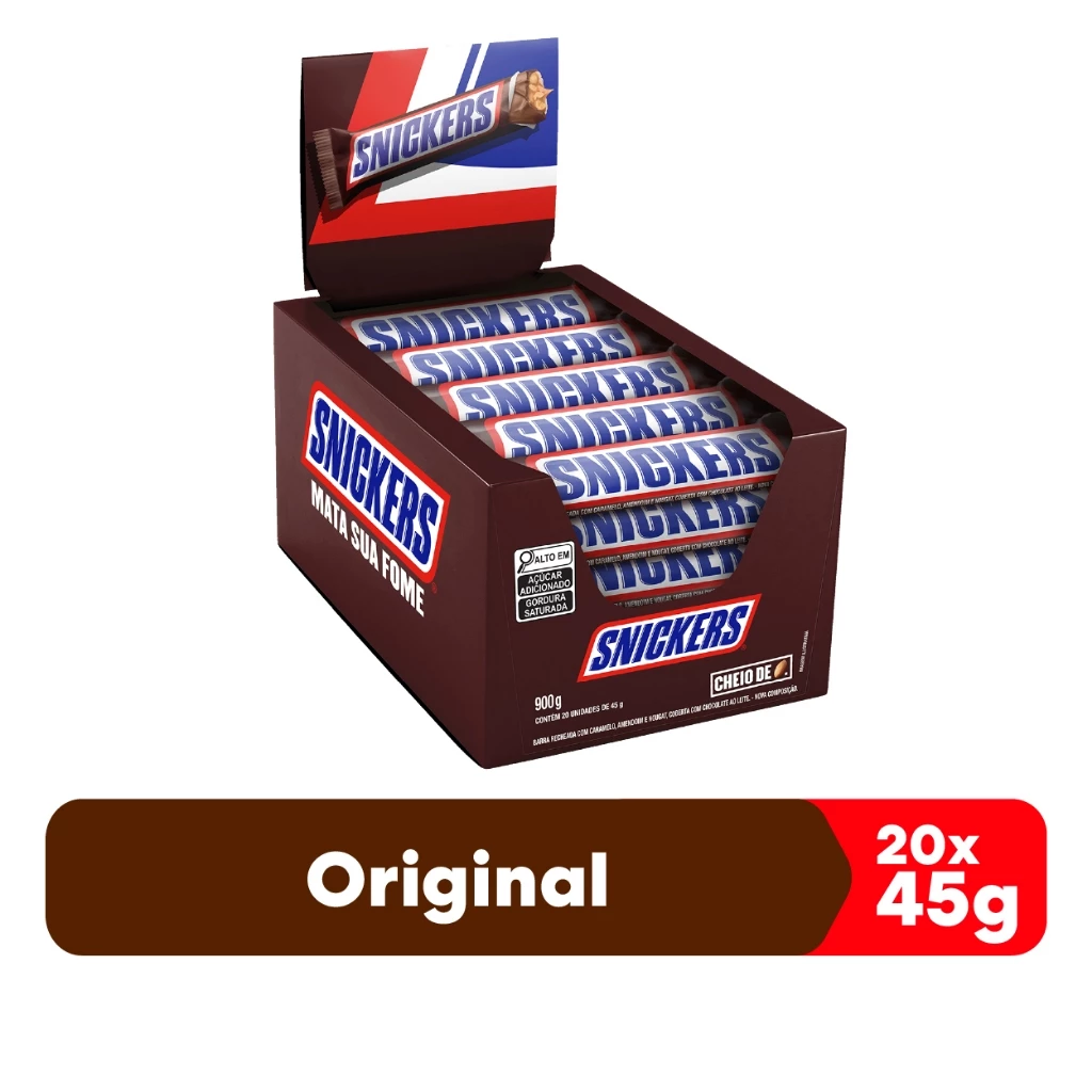 Chocolate Snickers Original - Combo de 20 Unidades