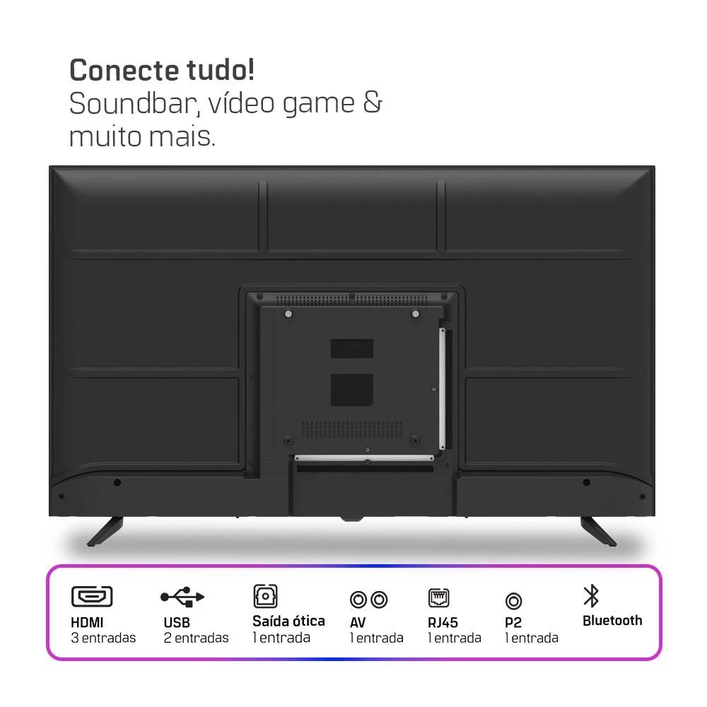 Smart TV HQ 43" Full HD tela sem bordas Android 11 design Slim HQS43NKHM - Image 4