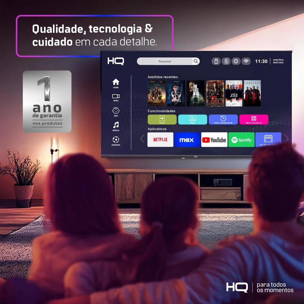 Smart TV HQ 43" Full HD tela sem bordas Android 11 design Slim HQS43NKHM - Image 6