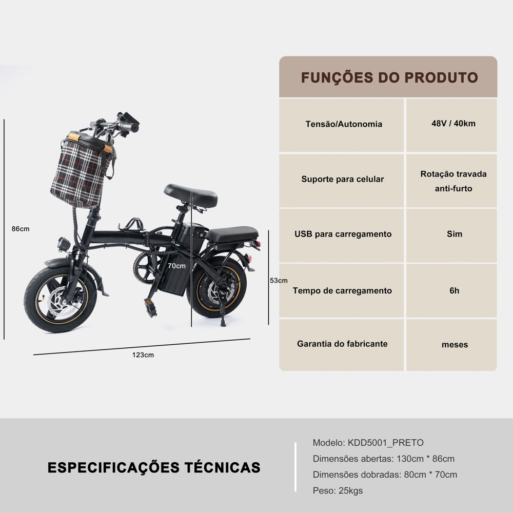 SKYBOARD Bicicleta Elétrica Dobrável - Image 11