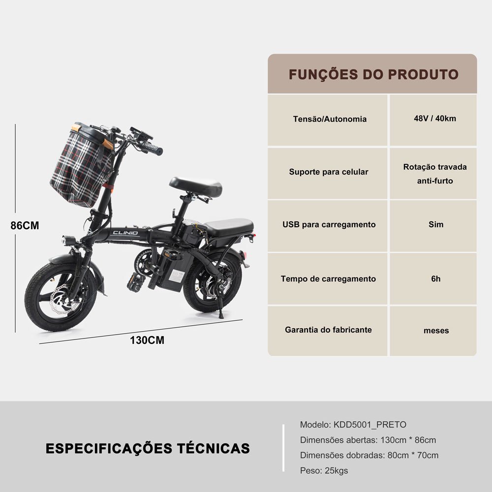 SKYBOARD Bicicleta Elétrica Dobrável - Image 10