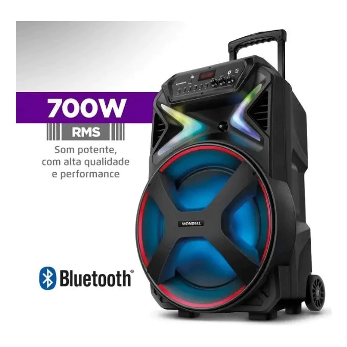Caixa De Som Amplificada Mondial Connect Lights Plus CM-700