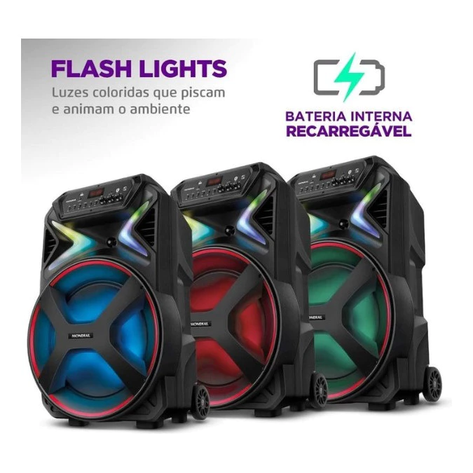 Caixa De Som Amplificada Mondial Connect Lights Plus CM-700 - Image 7