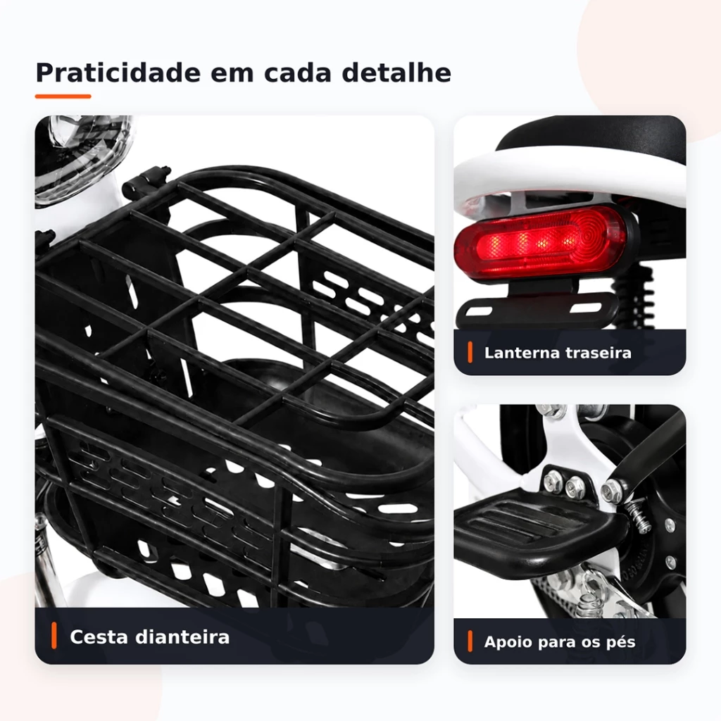 Scooter Elétrica 500W 48V com Bateria Removível - Image 4