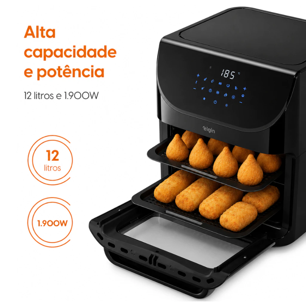 Fritadeira Air Fryer 12L Family Oven Fry Elgin - Image 7