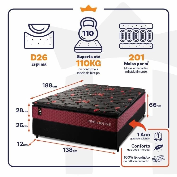 Conjunto Cama Box Toronto Vermelho - Image 7