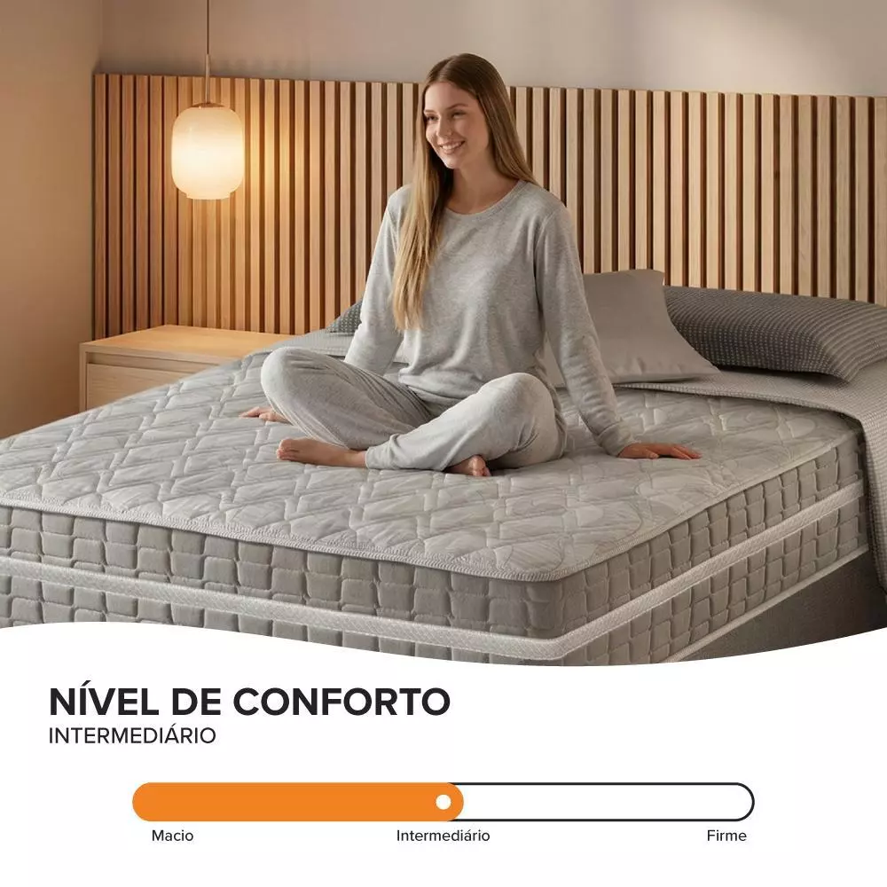 Cama Box King Bipartido + Colchão Zidi Alabama